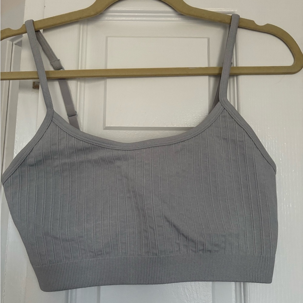 Aerie Gray Ribbed Bra